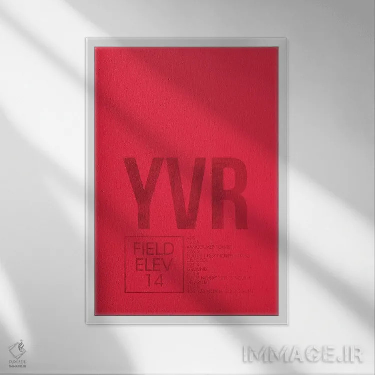 تابلو دکوراتیو ونکوور اثر ۰۸ لفت - نمای قابدار سفید