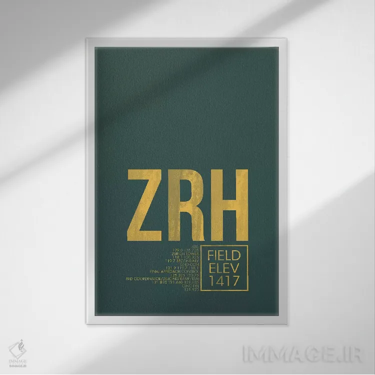 تابلو دکوراتیو زوریخ اثر ۰۸ لفت - نمای قابدار سفید