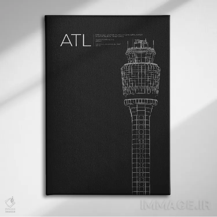 تابلو دکوراتیو آتلانتا اثر ۰۸ لفت - نمای روبهرو روی دیوار