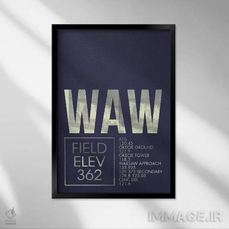 تابلو دکوراتیو ورشو اثر ۰۸ لفت - نمای قابدار مشکی