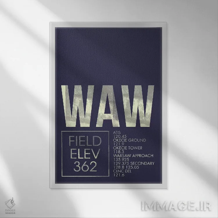 تابلو دکوراتیو ورشو اثر ۰۸ لفت - نمای قابدار سفید