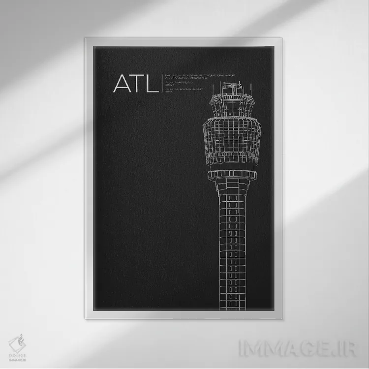 تابلو دکوراتیو آتلانتا اثر ۰۸ لفت - نمای قابدار سفید