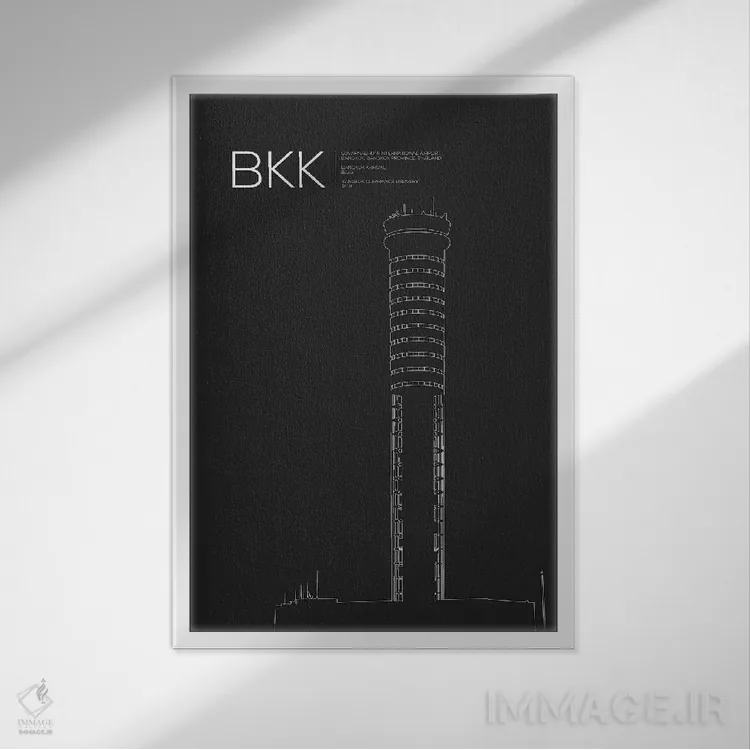 تابلو دکوراتیو بانکوک اثر ۰۸ لفت - نمای قابدار سفید