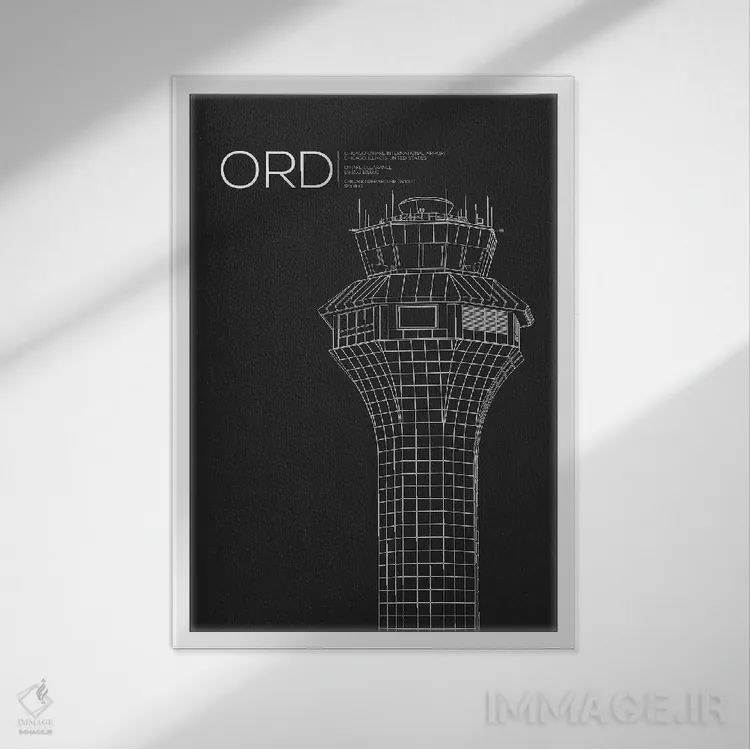 تابلو دکوراتیو شیکاگو اثر ۰۸ لفت - نمای قابدار سفید