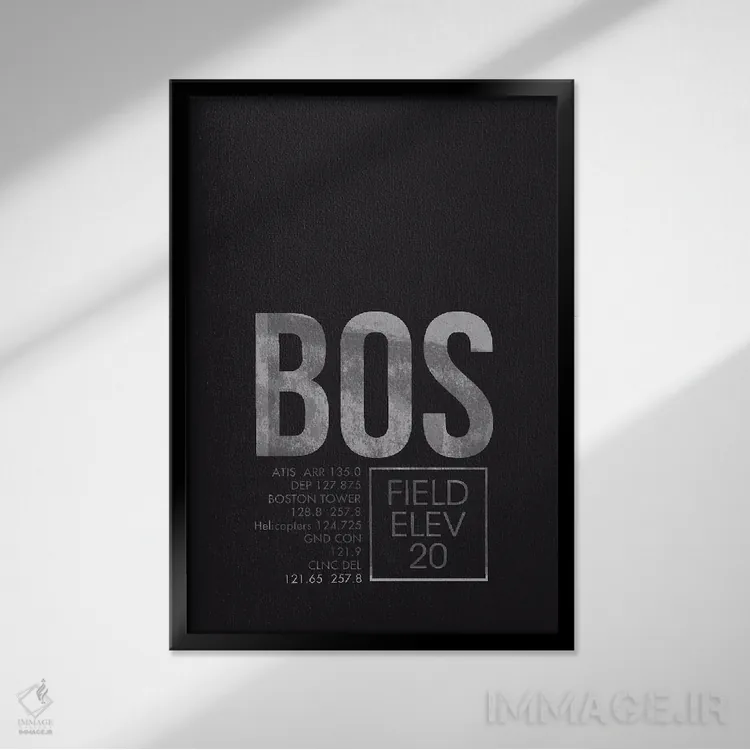 تابلو دکوراتیو بوستون اثر ۰۸ لفت - نمای قابدار مشکی