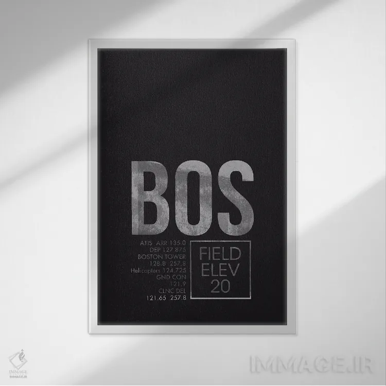 تابلو دکوراتیو بوستون اثر ۰۸ لفت - نمای قابدار سفید