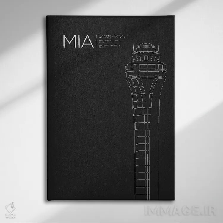 تابلو دکوراتیو میامی اثر ۰۸ لفت - نمای روبهرو روی دیوار