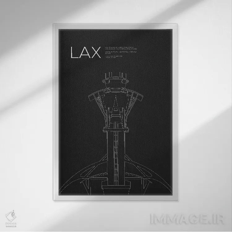 تابلو دکوراتیو لس آنجلس اثر ۰۸ لفت - نمای قابدار سفید