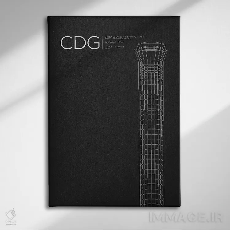 تابلو دکوراتیو برج مراقبت پاریس اثر ۰۸ لفت - نمای روبهرو روی دیوار