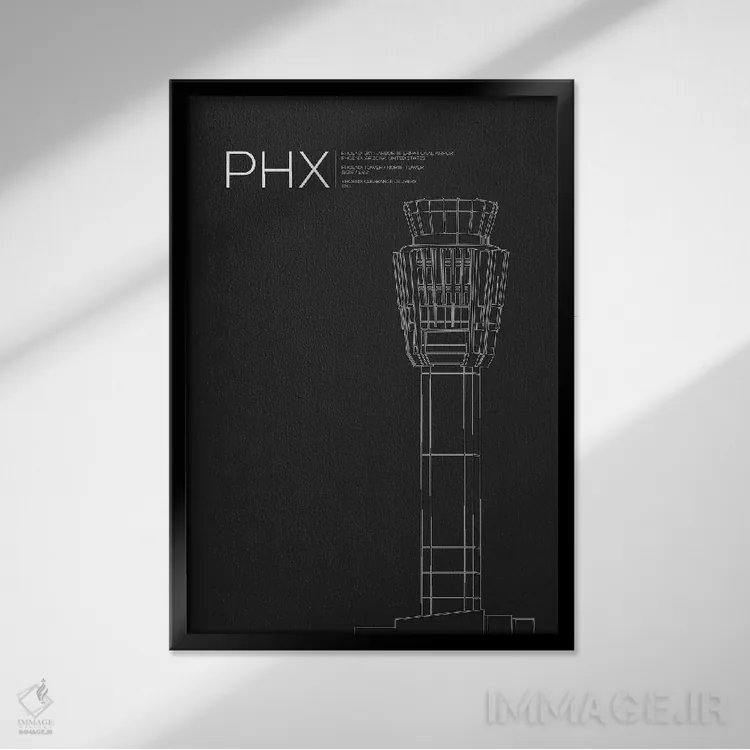 تابلو دکوراتیو فینیکس اسکای هاربر اثر ۰۸ لفت - نمای قابدار مشکی