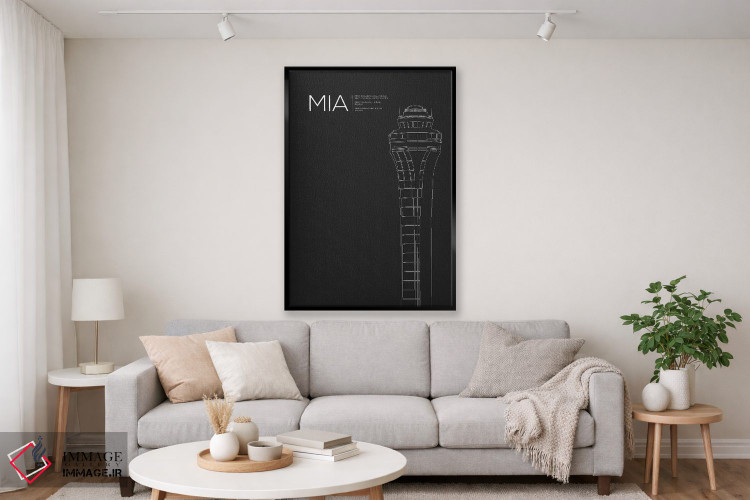 تابلو دکوراتیو میامی اثر ۰۸ لفت - D2B