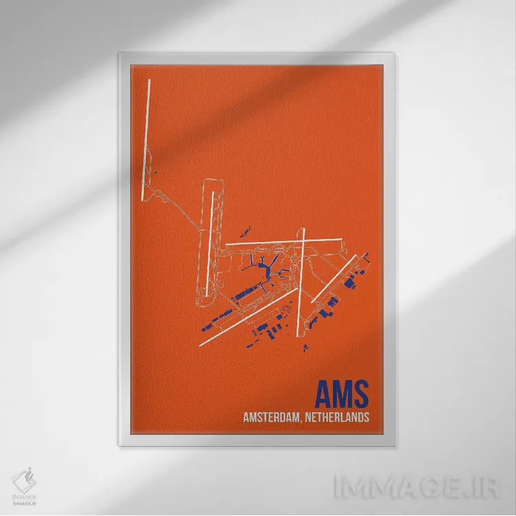 تابلو دکوراتیو آمستردام اثر ۰۸ لفت - نمای قابدار سفید
