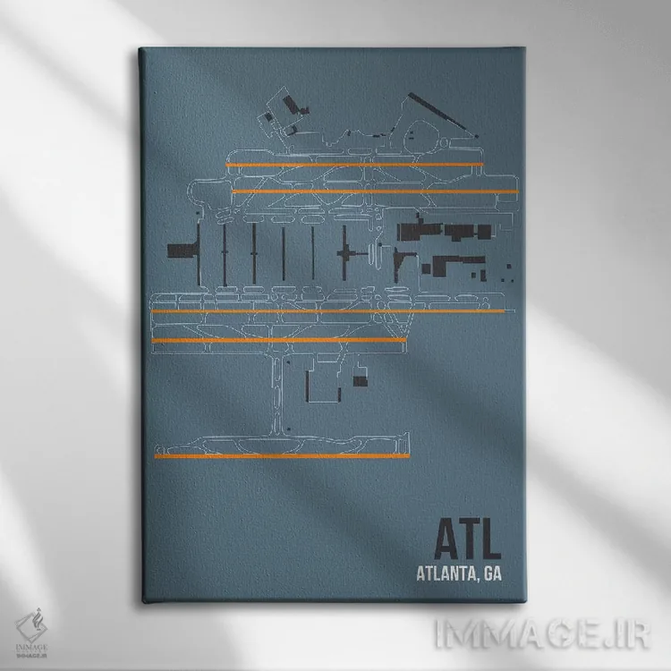 تابلو دکوراتیو آتلانتا اثر ۰۸ لفت - نمای روبهرو روی دیوار