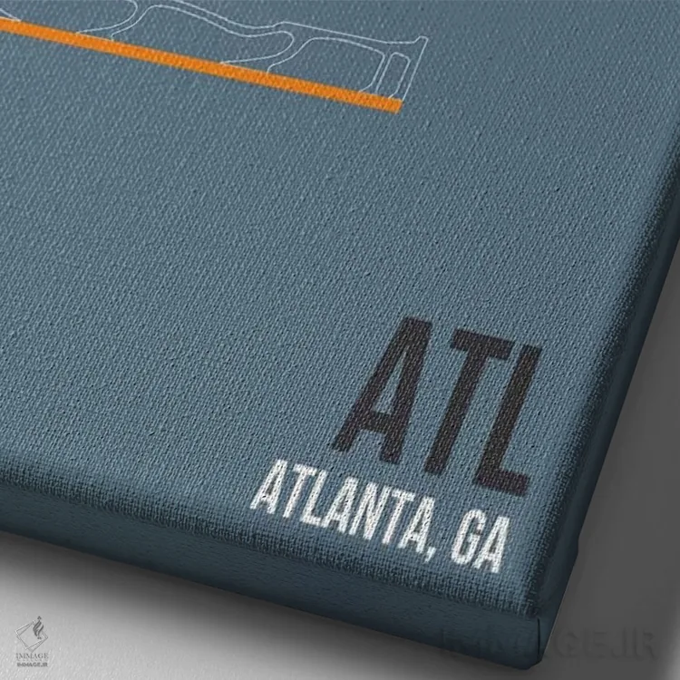 تابلو دکوراتیو آتلانتا اثر ۰۸ لفت - نمای نزدیک بافت بوم