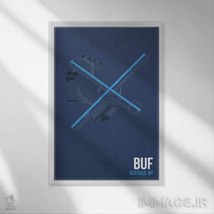 تابلو دکوراتیو بوفالو نیاگارا اثر ۰۸ لفت - نمای قابدار سفید