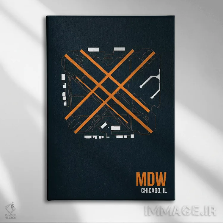 تابلو دکوراتیو شیکاگو اثر ۰۸ لفت - نمای روبهرو روی دیوار
