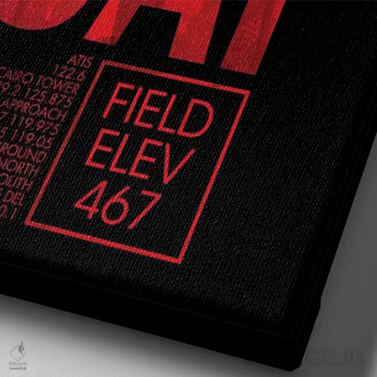 تابلو دکوراتیو قاهره اثر ۰۸ لفت - نمای نزدیک بافت بوم