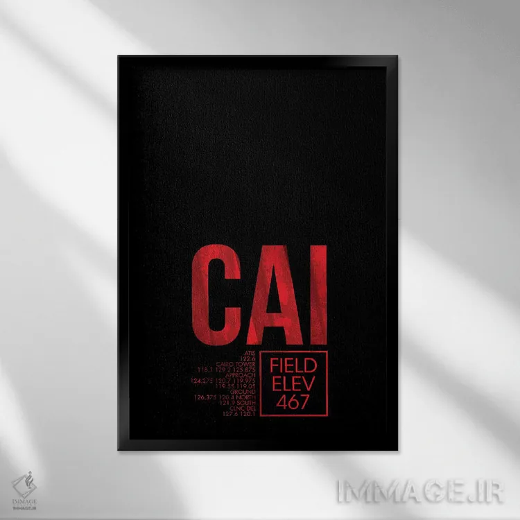 تابلو دکوراتیو قاهره اثر ۰۸ لفت - نمای قابدار مشکی