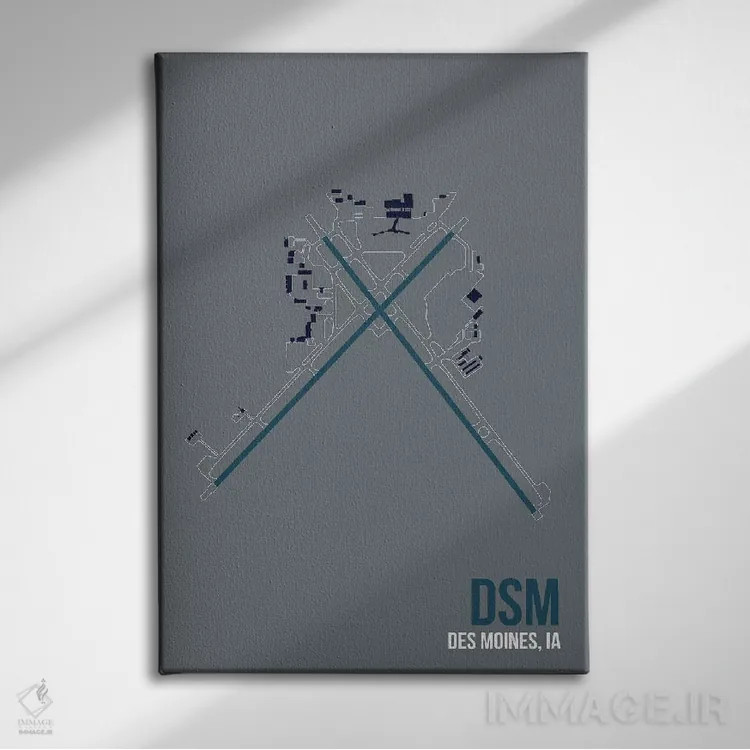 تابلو دکوراتیو دس موینز اثر ۰۸ لفت - نمای روبهرو روی دیوار