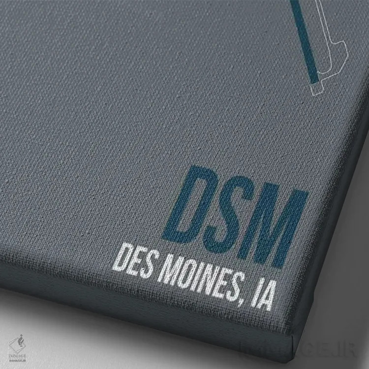 تابلو دکوراتیو دس موینز اثر ۰۸ لفت - نمای نزدیک بافت بوم