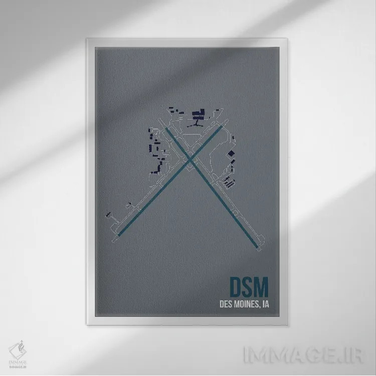 تابلو دکوراتیو دس موینز اثر ۰۸ لفت - نمای قابدار سفید