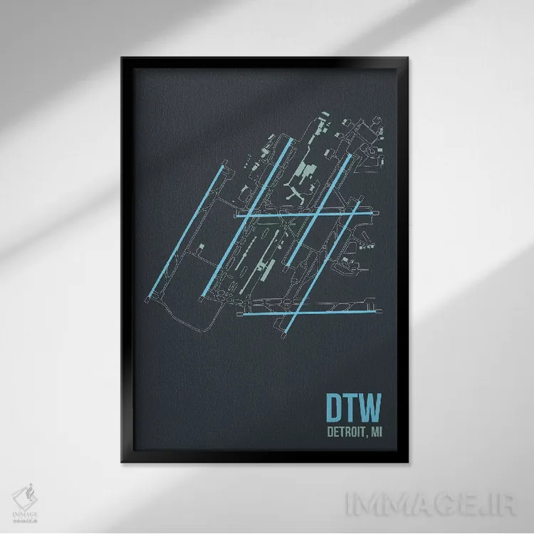 تابلو دکوراتیو دیترویت متروپولیتن اثر ۰۸ لفت - نمای قابدار مشکی