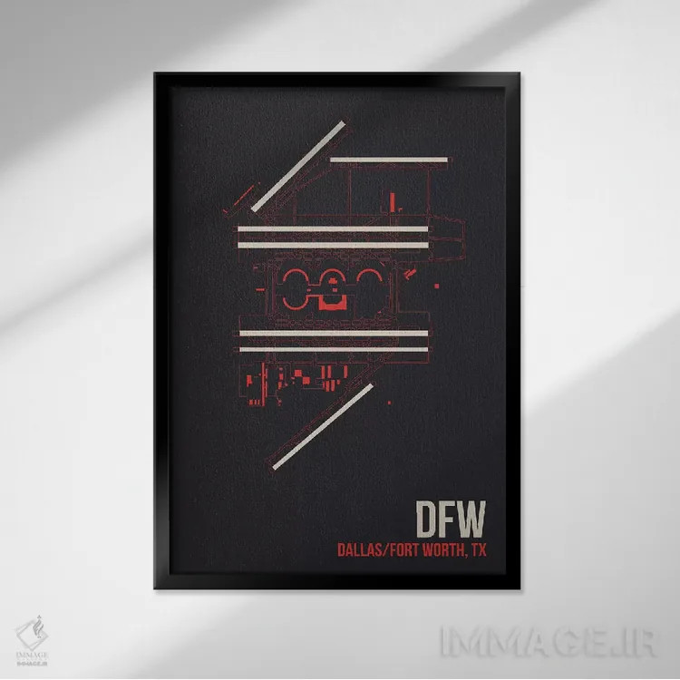 تابلو دکوراتیو دالاس / فورت ورث اثر ۰۸ لفت - نمای قابدار مشکی