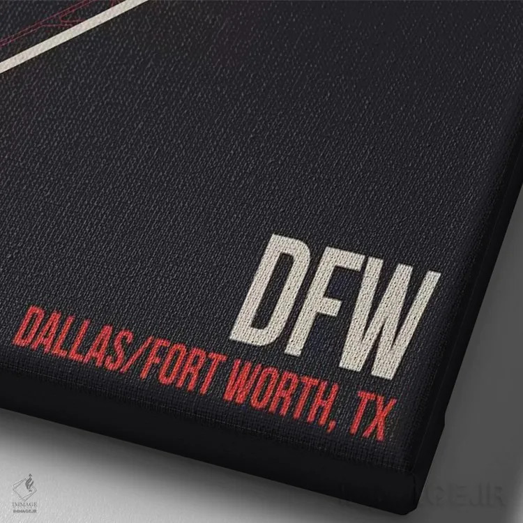 تابلو دکوراتیو دالاس / فورت ورث اثر ۰۸ لفت - نمای نزدیک بافت بوم