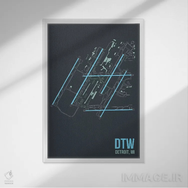 تابلو دکوراتیو دیترویت متروپولیتن اثر ۰۸ لفت - نمای قابدار سفید