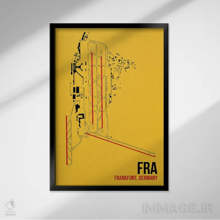 تابلو دکوراتیو فرانکفورت اثر ۰۸ لفت - نمای قابدار مشکی