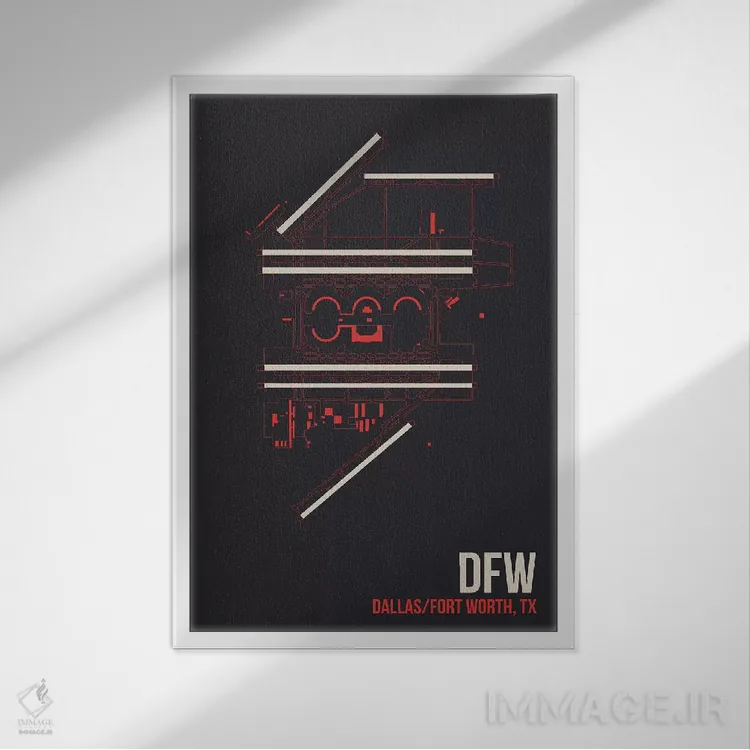 تابلو دکوراتیو دالاس / فورت ورث اثر ۰۸ لفت - نمای قابدار سفید