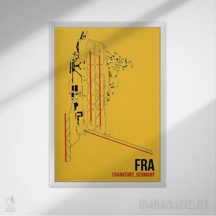 تابلو دکوراتیو فرانکفورت اثر ۰۸ لفت - نمای قابدار سفید