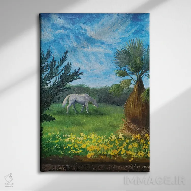 تابلو دکوراتیو یک روز زیبای بهشتی در بهشت من اثر اوکسانا افتیه وا - نمای روبهرو روی دیوار