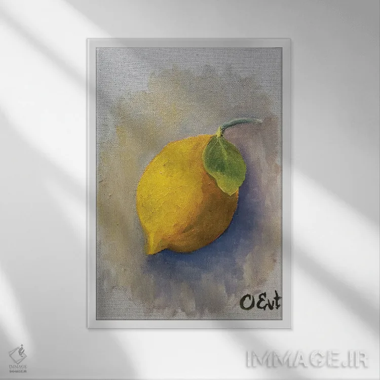 تابلو دکوراتیو لیموی سیسیلی اثر اوکسانا افتیه وا - نمای قابدار سفید
