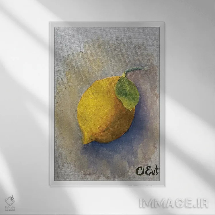 تابلو دکوراتیو لیموی سیسیلی اثر اوکسانا افتیه وا - نمای قابدار سفید