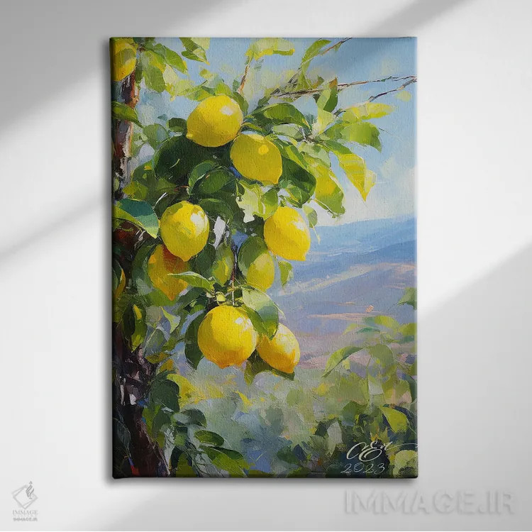 تابلو دکوراتیو امپرسیونیسم آفتابی در دسامبر اثر اوکسانا افتیه وا - نمای روبهرو روی دیوار