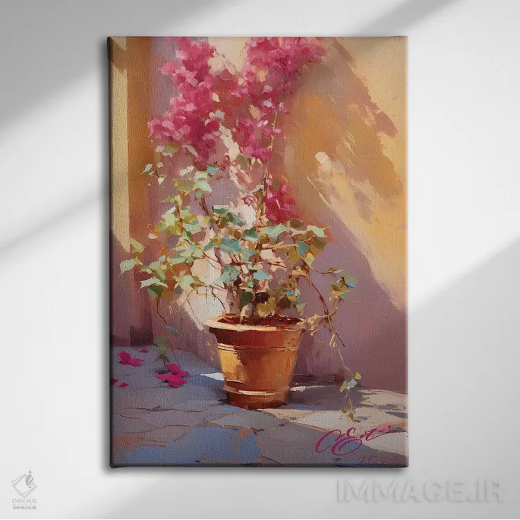 تابلو دکوراتیو سرخوشی گل کاغذی اثر اوکسانا افتیه وا - نمای روبهرو روی دیوار