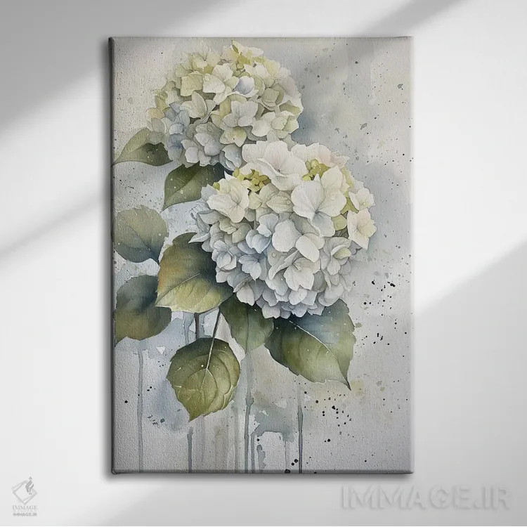 تابلو دکوراتیو هورتنزیا اثر الگا ولنا - نمای روبهرو روی دیوار