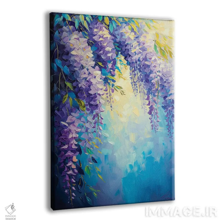 تابلو دکوراتیو شاخه ی گلیسینیا اثر الگا ولنا - نمای پرسپکتیو محصول