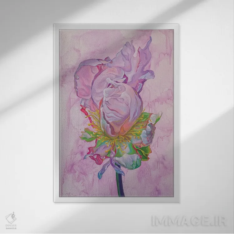 تابلو دکوراتیو اشتیاق اثر الگا ولنا - نمای قابدار سفید