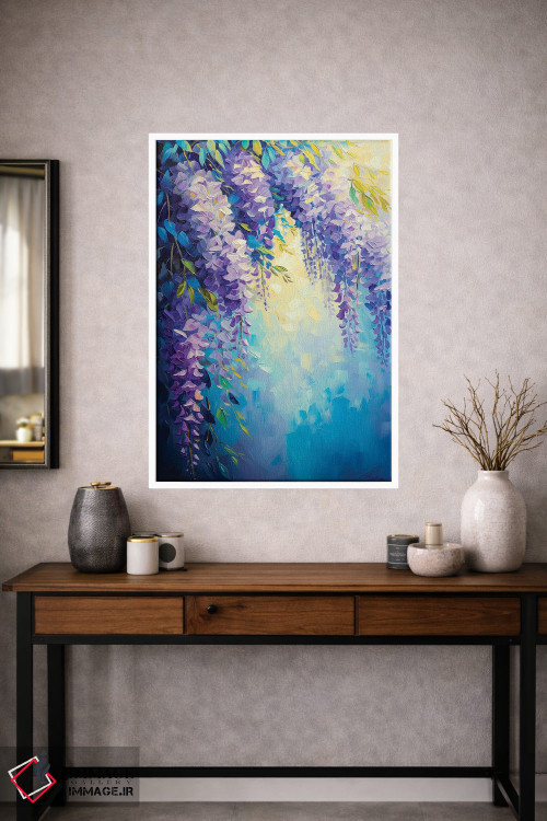 تابلو دکوراتیو شاخه ی گلیسینیا اثر الگا ولنا - D1W