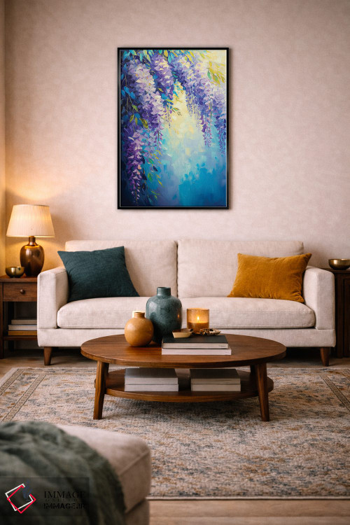 تابلو دکوراتیو شاخه ی گلیسینیا اثر الگا ولنا - D4B