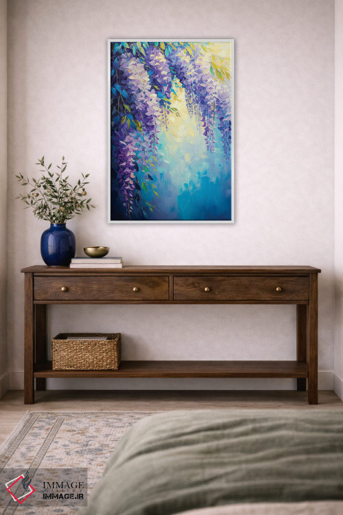 تابلو دکوراتیو شاخه ی گلیسینیا اثر الگا ولنا - D3W