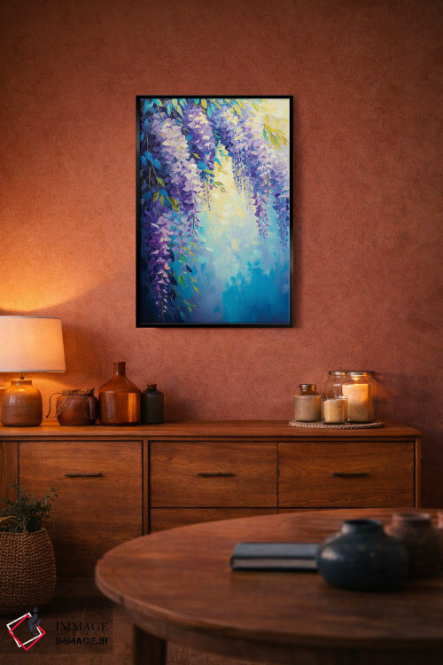 تابلو دکوراتیو شاخه ی گلیسینیا اثر الگا ولنا - D5B