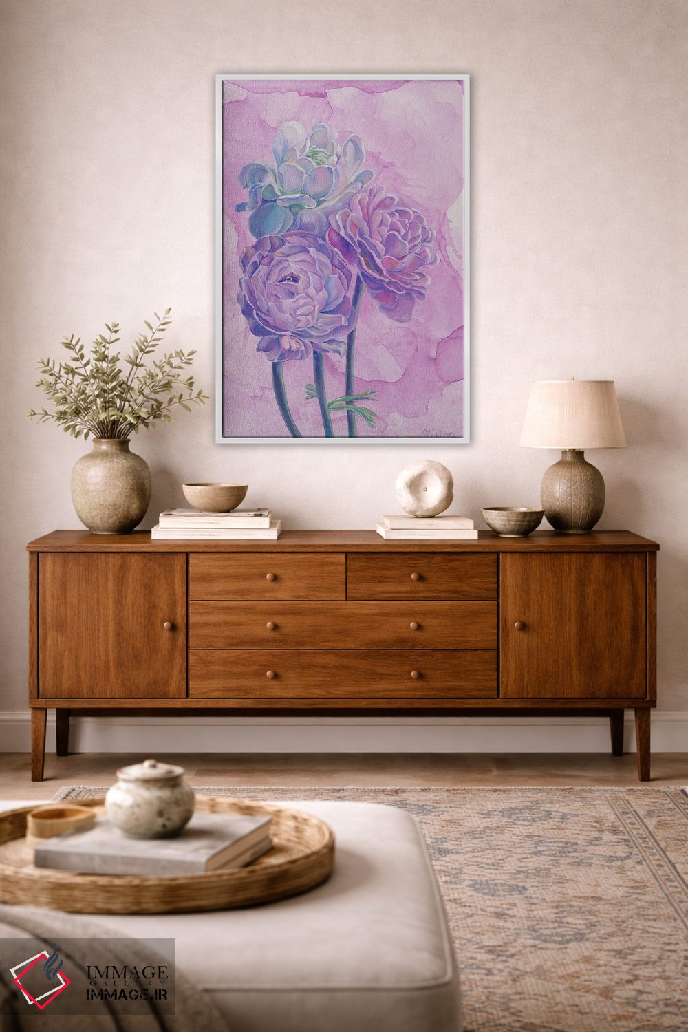 تابلو دکوراتیو رزهای یاسی اثر الگا ولنا - D1W