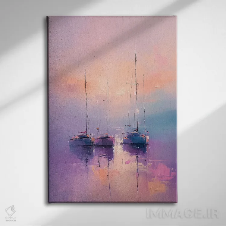 تابلو دکوراتیو آواز بادبان ها اثر الگا ولنا - نمای روبهرو روی دیوار