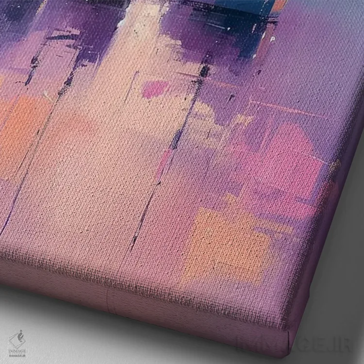 تابلو دکوراتیو آواز بادبان ها اثر الگا ولنا - نمای نزدیک بافت بوم