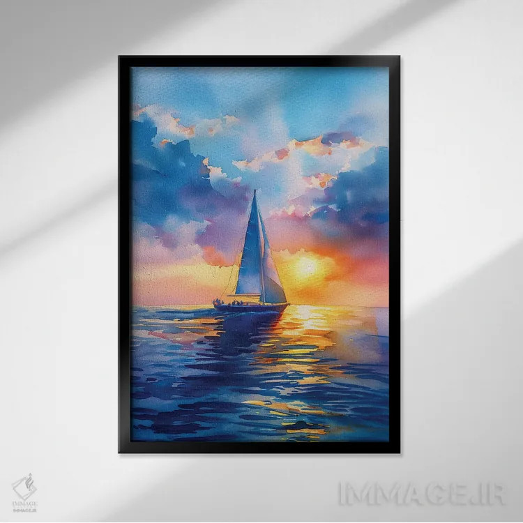 تابلو دکوراتیو بندر جادویی اثر الگا ولنا - نمای قابدار مشکی