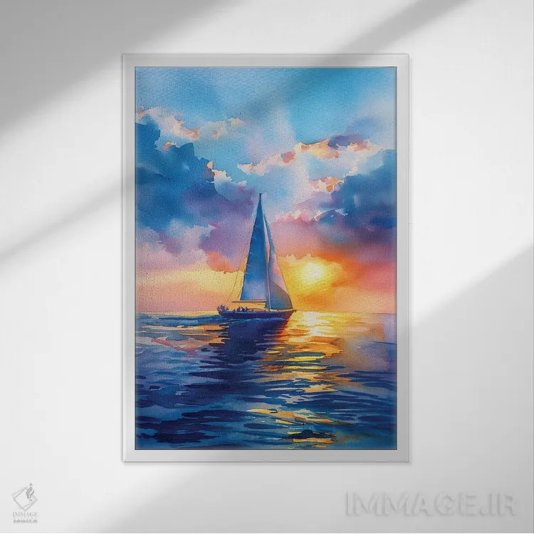 تابلو دکوراتیو بندر جادویی اثر الگا ولنا - نمای قابدار سفید