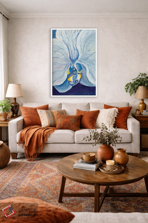 تابلو دکوراتیو ارکیده ی آبی اثر الگا ولنا - D1W